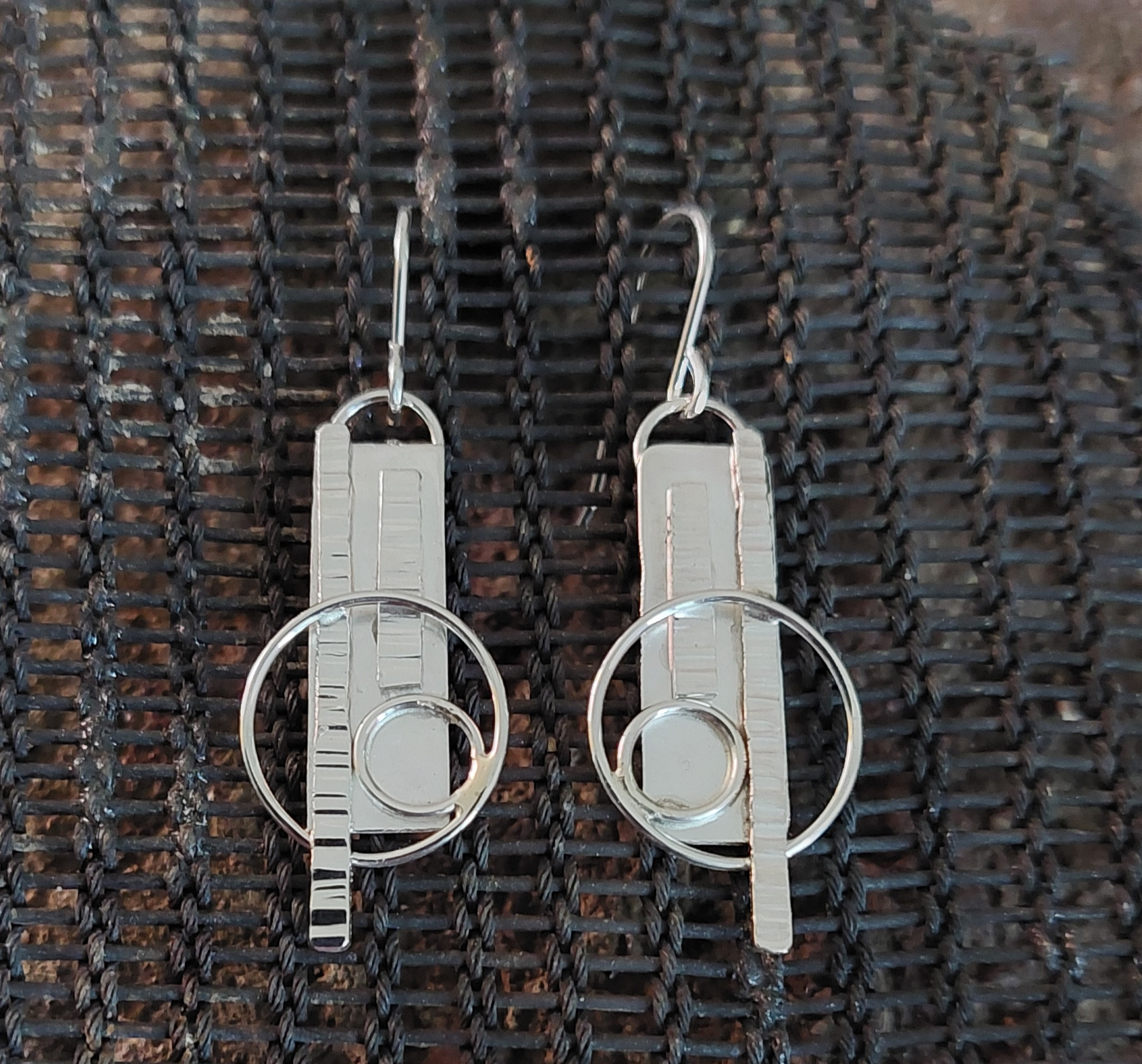 Ohrringe 925-er Silber hängend Handarbeit
